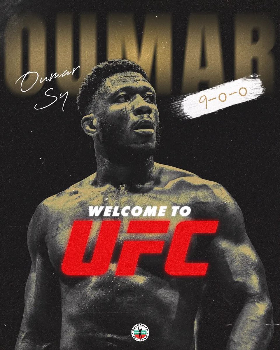 KIMURA_NEWS's tweet photo. Via @GiomPeltier X #BTTmanagement :
@Oum93mma signe à l'@UFC.
Énorme addition à la catégorie LHW.
On a hâte de voir ses grands débuts dans l'organisation reine.
#oumarsy #champ #UFC https://t.co/YrOgCHnymF