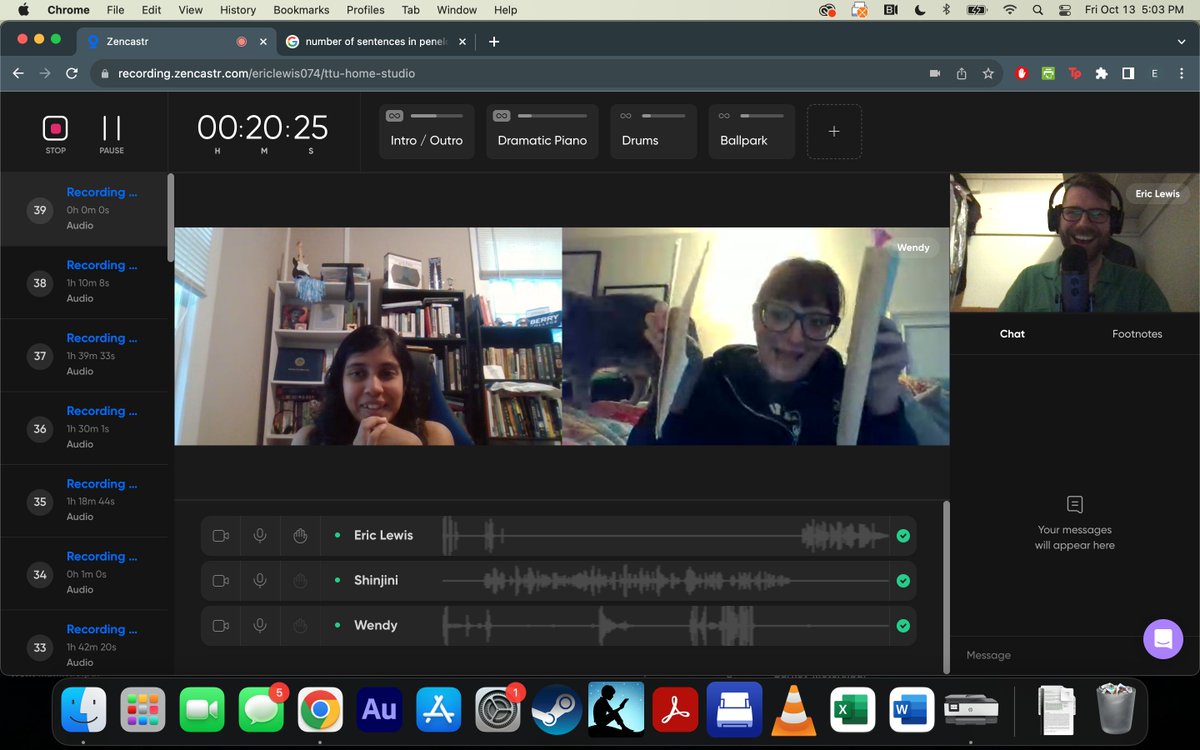 We're on our way back after our busy-at-new-jobs hiatus! Here's a shot of Wendy showing off her falling-apart #Ulysses during yesterday's recording of our first of at least three #Penelope episodes! #JamesJoyce