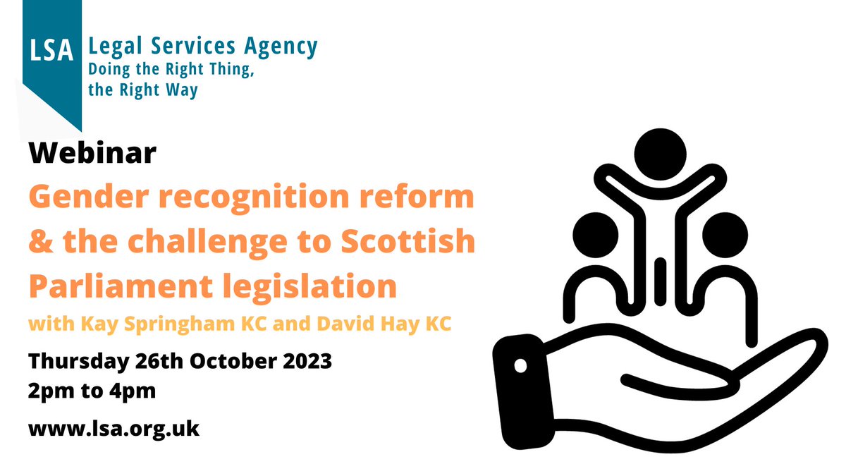 Legal Services Agency (@lsalawcentre) on Twitter photo 📢 DON'T MISS our #LSAwebinar with @KayMSpringham <a href="/CompassChambers/">Compass Chambers</a> and David Hay KC <a href="/westwaterstable/">Westwater Advocates</a> - BOOK NOW 👉 bit.ly/3ZXo225 #gender #genderrecognition #legislation #challenge #judicialreview #transrights #transgender #tcpd #tcpd #booknow 📢 DON'T MISS our #LSAwebinar with @KayMSpringham <a href="/CompassChambers/">Compass Chambers</a> and David Hay KC <a href="/westwaterstable/">Westwater Advocates</a> - BOOK NOW 👉 bit.ly/3ZXo225 #gender #genderrecognition #legislation #challenge #judicialreview #transrights #transgender #tcpd #tcpd #booknow