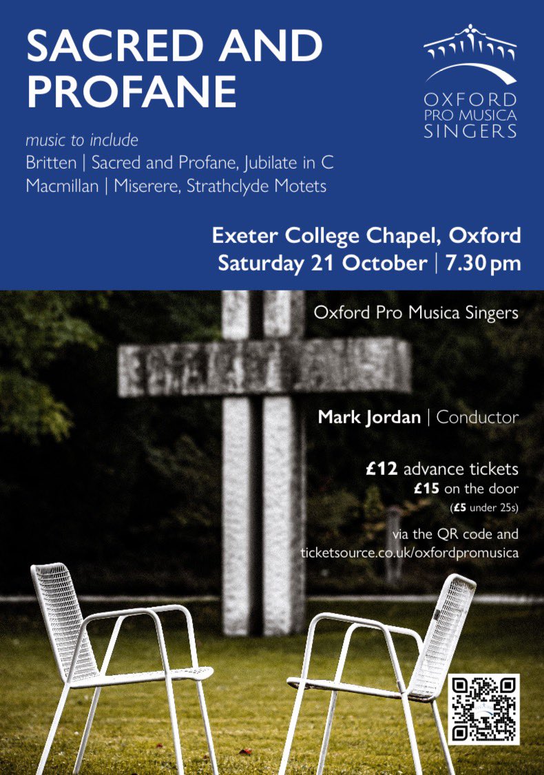 OxfordProMusica's tweet image. #ThisTimeNextWeek 🎶😁 Join us @ExeterCollegeOx for a wonderful programme of Britten &amp;amp; @jamesmacm Tickets @TicketSource £12 in advance £15 on the door or a fantastic £5 for 25s &amp;amp; under 🎶 This fab blog opms.org.uk/where-heaven-m… by soprano @AliceStainer is the perfect introduction.