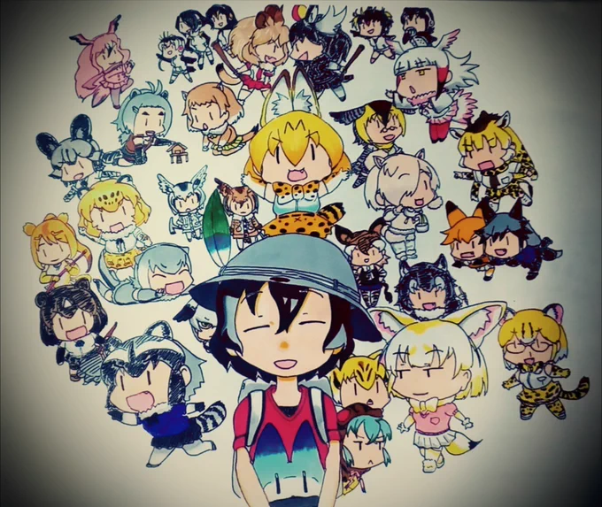 #とにかくワチャーッと集合してる絵を晒す見た人もやる