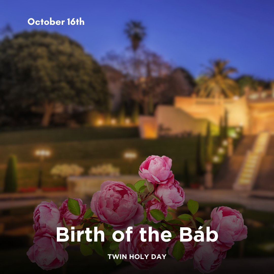 faithmocomd's tweet photo. Commemorating the Birth of the Báb! On this special day, followers of the Bahá'í Faith honor the life and teachings of the Báb, a significant figure in their faith's history. May this day inspire those to strive for a better future filled with peace and understanding. https://t.co/0NXzqdVLfG