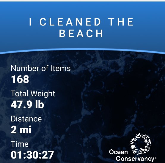 #seathechange #oceanconservancy
#MPC Fantastic day for a beach clean up on Tampa Bay!! I picked up 48 pounds of debris over 2 miles. All items logged on Ocean Swell app for charity partner @OurOcean  & @MyPeakChallenge