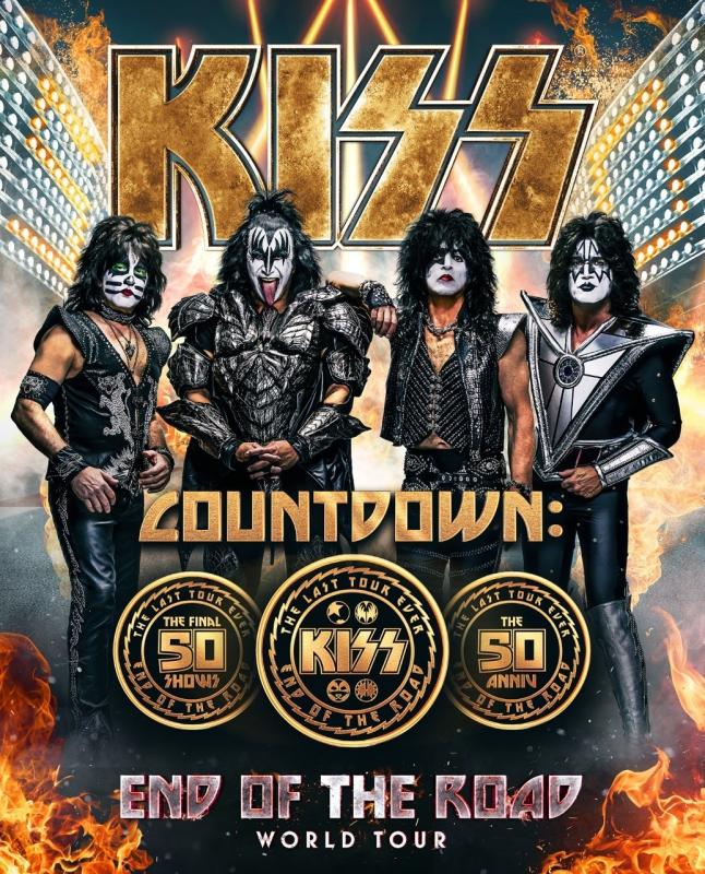 kiss's tweet photo. THE FINAL 25 SHOWS!

The final leg of our #EndOfTheRoadTour kicks off next Thursday, October 19th in Cincinnati, Ohio!

Where will we see you for the LAST time?

https://t.co/6YGBMzSbDF https://t.co/0blAec61d8