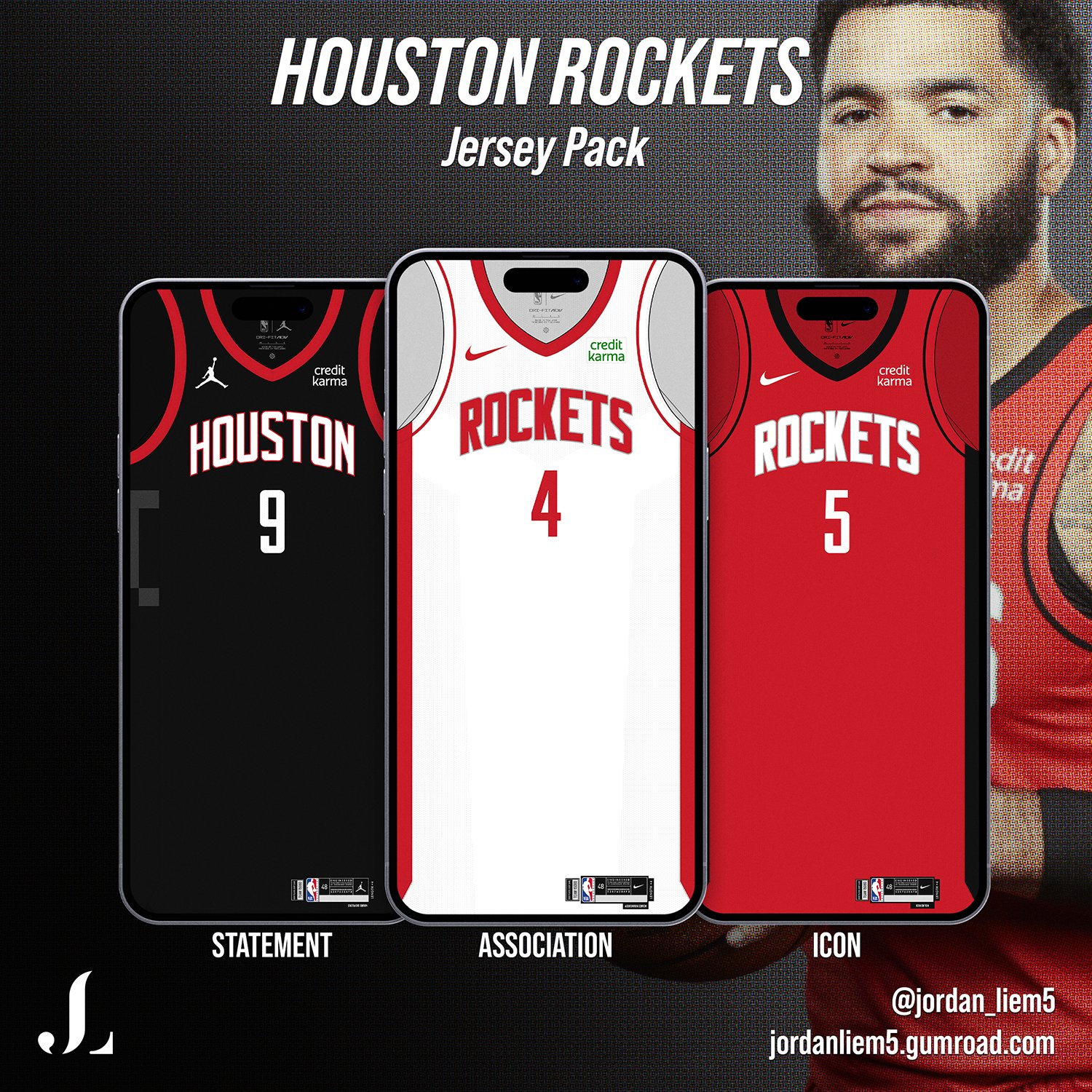 Rockets will wear the Hardwood Classic jersey's 6 times this year :  r/rockets