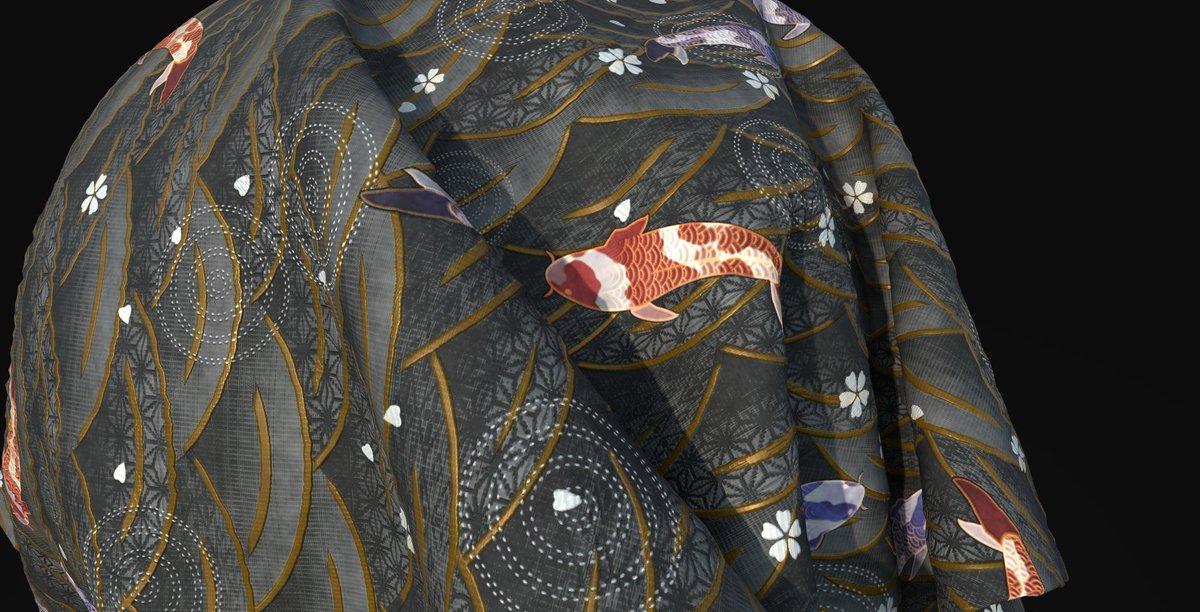 HunBunArt's tweet photo. Decided to make a Kimono Koi fabric pattern in Designer to get through the rust for an upcoming project~😄🌸 #Substance https://t.co/N6KQOjguXU