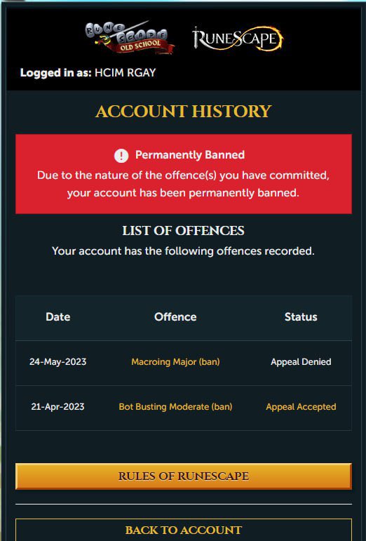 interweb3_'s tweet photo. @Jagex @Steam Fair warning:

Do NOT give Jagex your money.

I redeemed a one year membership and my account got wrongly banned a few days later.

Tried contacting Jagex but they couldn’t even bother to give a response or explanation.

My account is still permanently banned till now. https://t.co/itTZC9xYGm