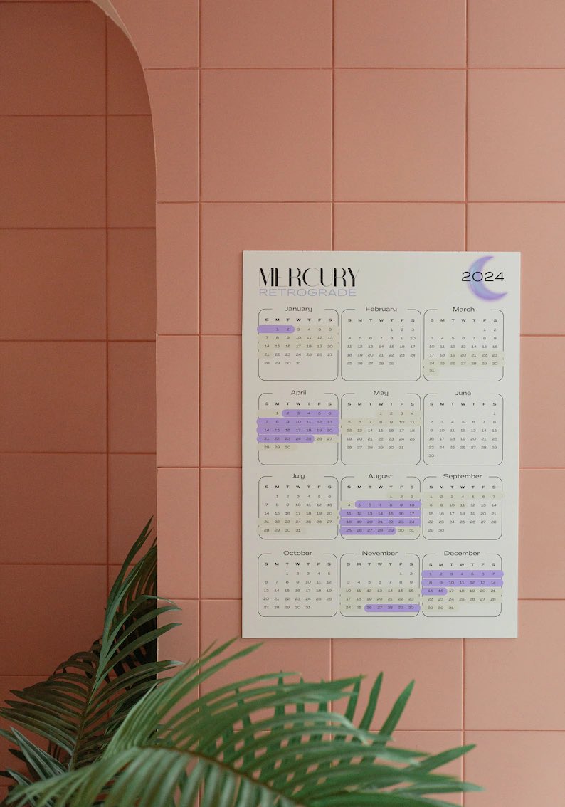 Keep yourself prepared with our cute Mercury Retrograde calendar! 

Available as a high quality poster or downloadable pdf ✨