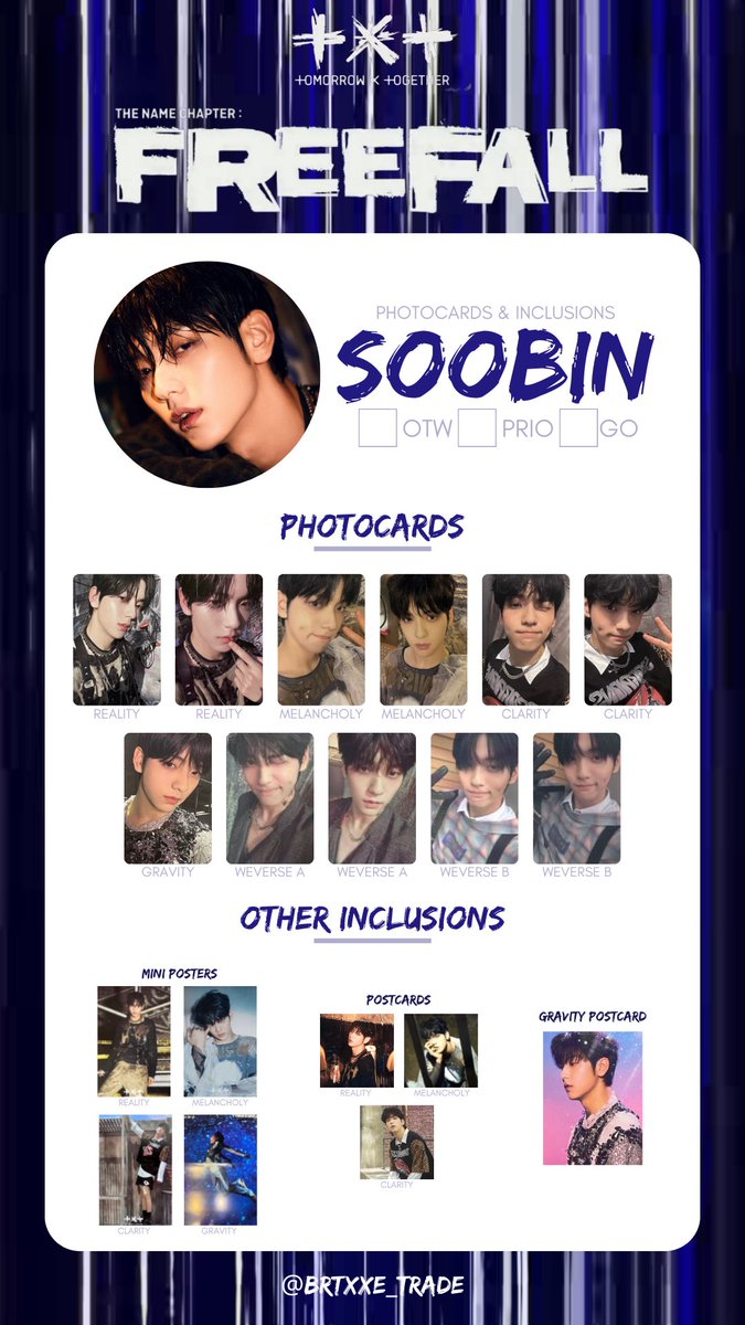 TXT THE NAME CHAPTER: FREEFALL Photocards template (complete!) OT5