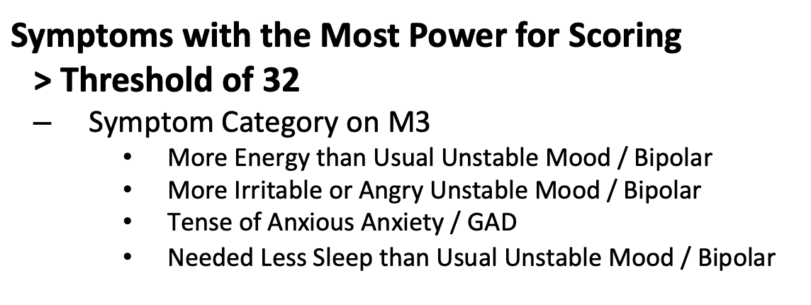 michael_m3info's tweet photo. @googlecloud @vgcerf We are sharing the data on which mental health symptoms offer the highest predictor of Severity and Substance Risks. Today we are starting with Severity - a Score Above the Threshold https://t.co/qtNMV3WzGa