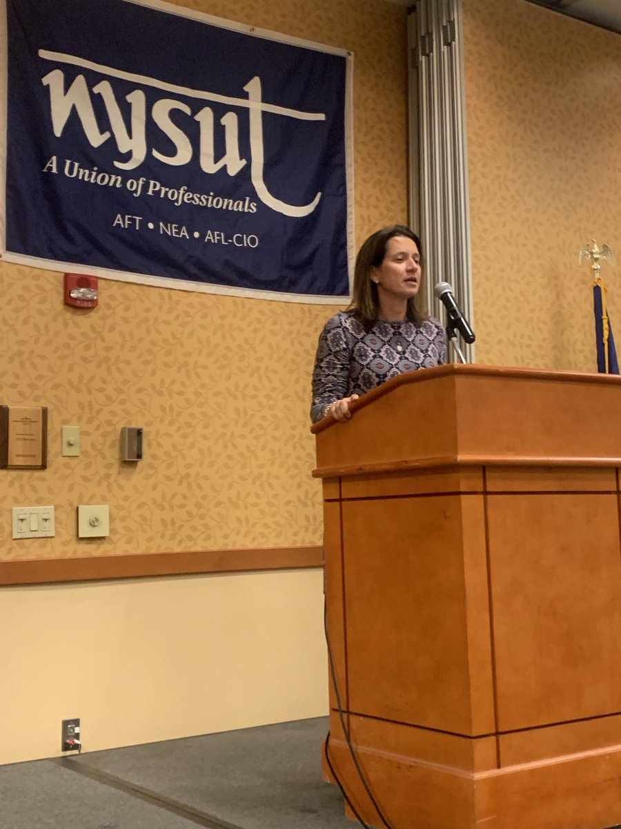 NYSUT President Melinda Person speaking about the many NYSUT initiatives underway this school year at the CDRO Leadership Conference in Lake Placid. ⁦<a href="/nysut/">NYSUT</a>⁩