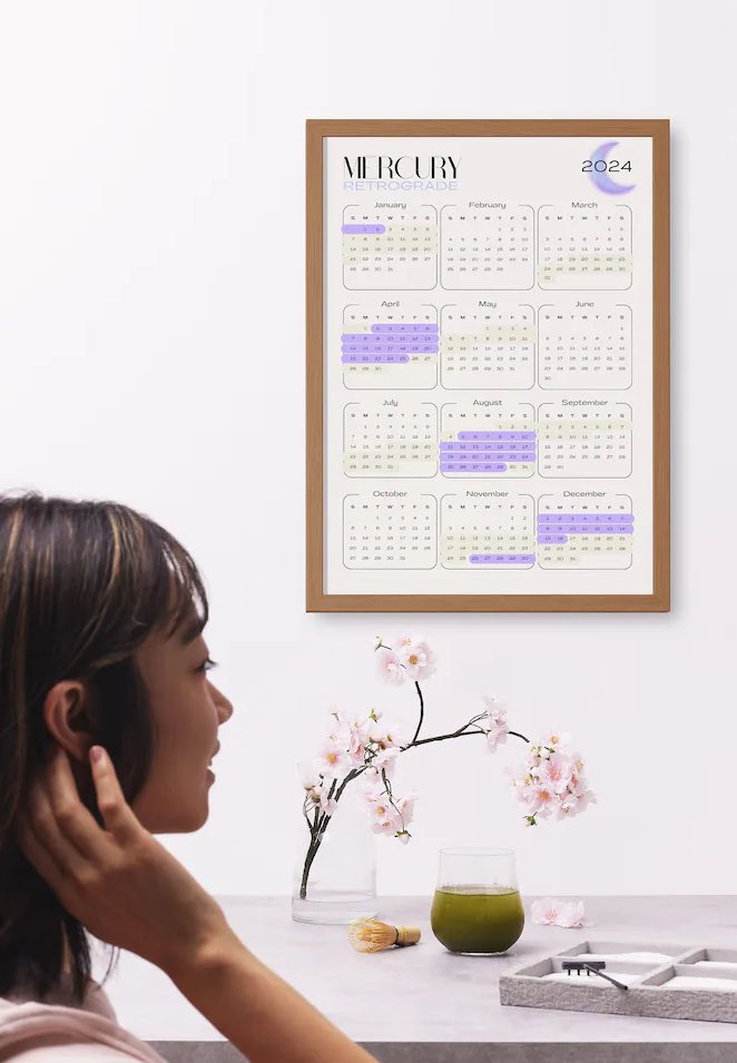 Mercury Retrograde 2024 calendar posters now available! ✨