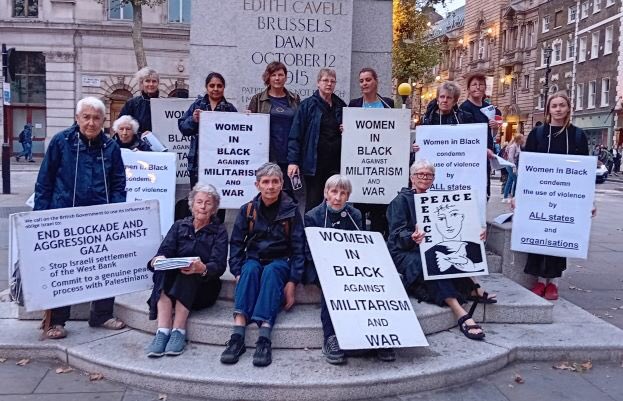 Our vigil on Wednesday calling for an end to violence in Palestine and Israel. We condemn the use of violence by all states, all organisations, all individuals.