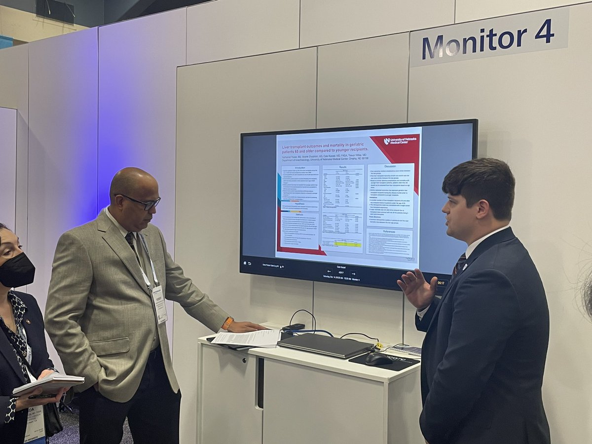Great work by Nate Pester (M4) presenting on outcomes in #liver #transplant for patients over 65. <a href="/UNMCanesthesia/">UNMC Anesthesiology</a> <a href="/TransplantAnes/">@SATA</a>