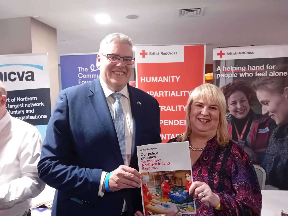 First conference as @RedCrossNI Director today @duponline Thank to everyone who stopped by to discuss #Loneliness #crisisresponse #HumanitarianAid #localservices #communities I look forward to following up with you all #thepowerofkindness