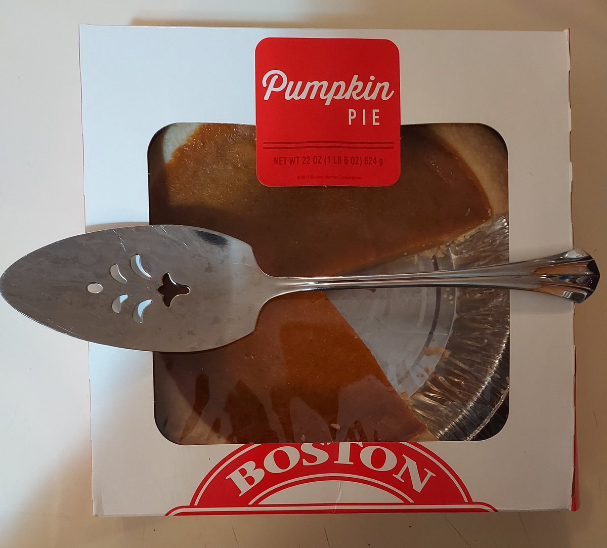 LisaSelbe's tweet photo. Our first Pumpkin Pie of the season 2023. It's petite and it's the perfect answer to the question, "Why do Americans go crazy for all things #pumpkinspice year-after-year?" Thank you @bostonmarket you did not disappoint. #fall #favoriteseason  #seniorliving #goathillwestside https://t.co/hESNX3mj18