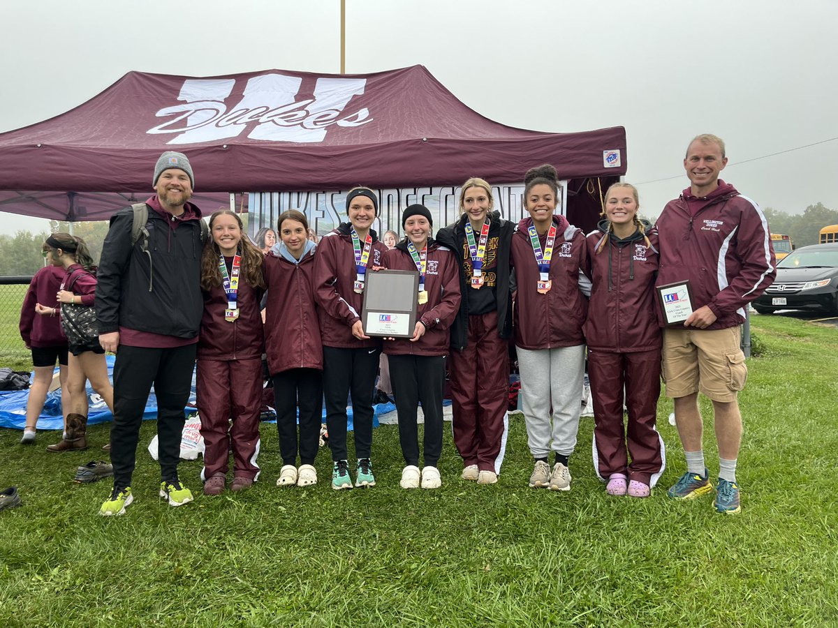 Congratulations to the Lady Dukes cross country team on winning the LC8 championship! First cross country title since 1985! #ItTakesAVillage