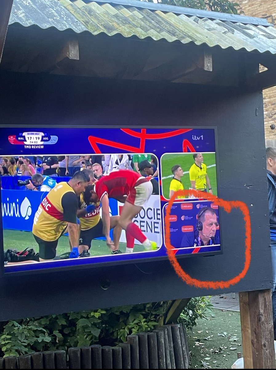 TBorrett's tweet photo. @campbellclaret Alastair Campbell taking matters into his own hands as the TMO for #wal #arg in the #RugbyWorldCup https://t.co/UOOBuJ5DKq