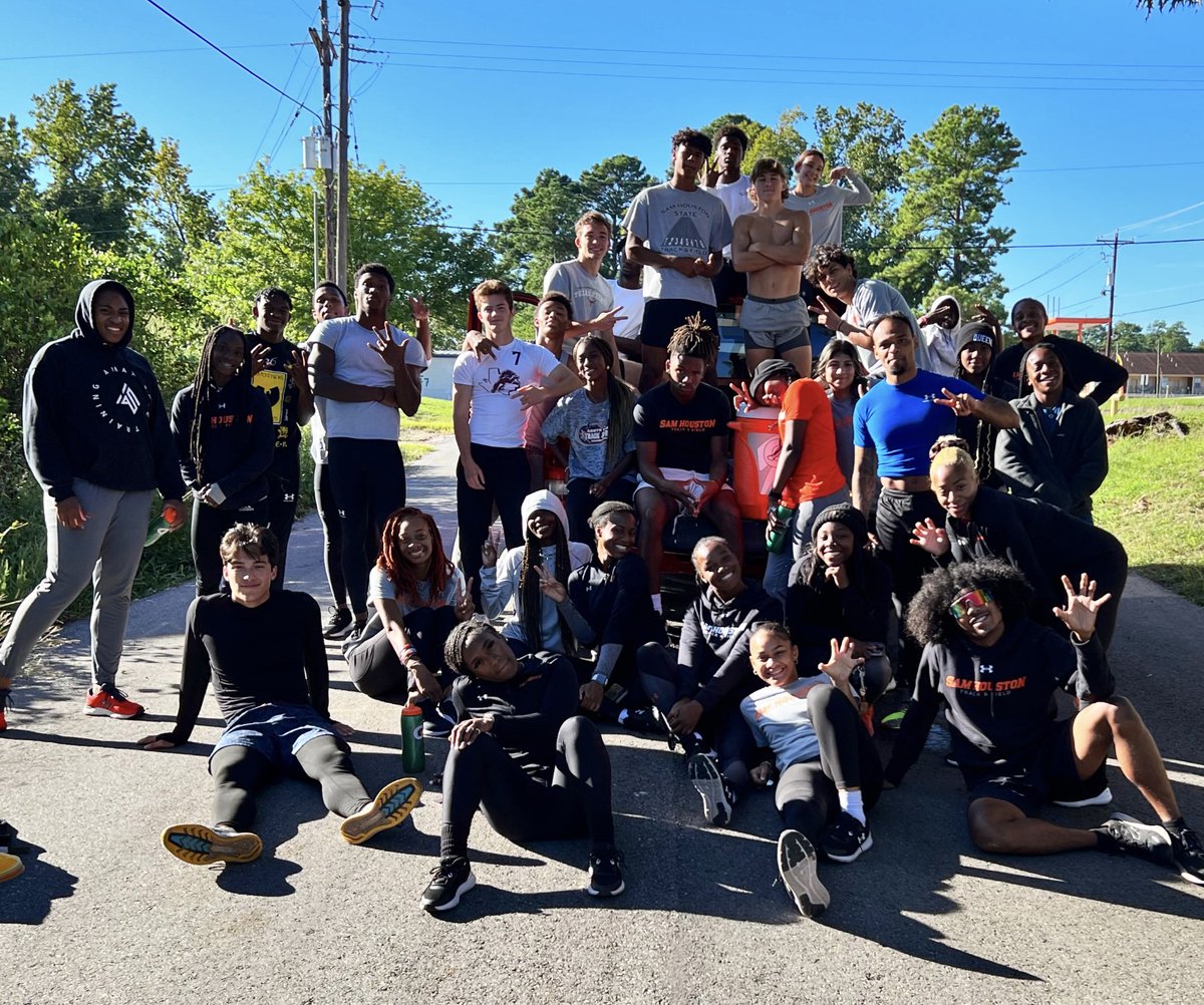 Saturday mornings are for Hills! SHSU Sprints/Hurdles had a great Hill workout this morning! #WEALLGOTBETTER!