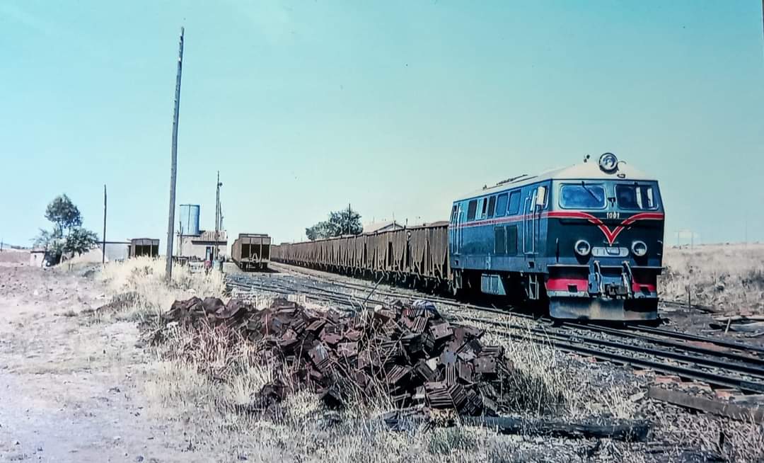 europa_tren's tweet photo. Imágenes que evocan otros tiempos de antaño. La locomotora diésel hidráulica 1001 con un tren de mineral en Puerto Escandón, septiembre de 1966. Foto: Henry Finch #EuropaTren #instarailtren #SierraMenera #FerrocarrilesMineros #HistoriadelFerrocarril #FelizSabado #FelizTarde https://t.co/uCBvCuFSfr