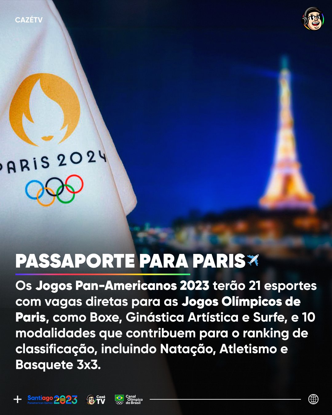 CazéTV vai transmitir os Jogos Olímpicos Paris 2024 em 2023