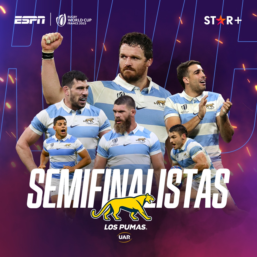 🇦🇷🐆 ¡LOS PUMAS ESTÁN EN SEMIFINALES DE LA #RWC2023!

#PUMASxESPN #RWCxESPNEnStarPlus