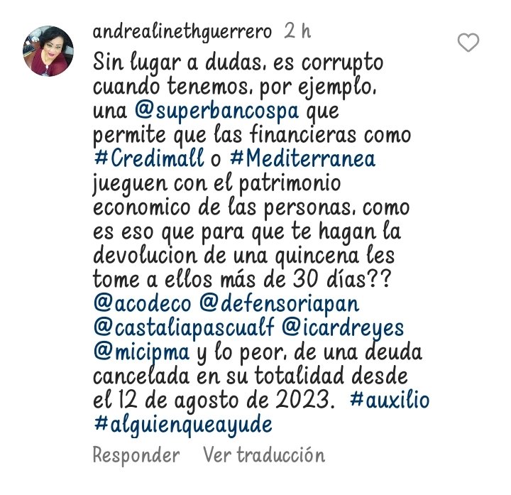 @AndreaLineth72 @CreditMall @Superbancos_Pa @mici @icardreyes @AlvaroAlvaradoC @prensacom  la Financiera @grupocreditmall ubicada en Calidonia está afectando mis derechos y mi patrimonio económico gravemente, ayuda @ABPanama @AcodecoPma @DefensoriaPan