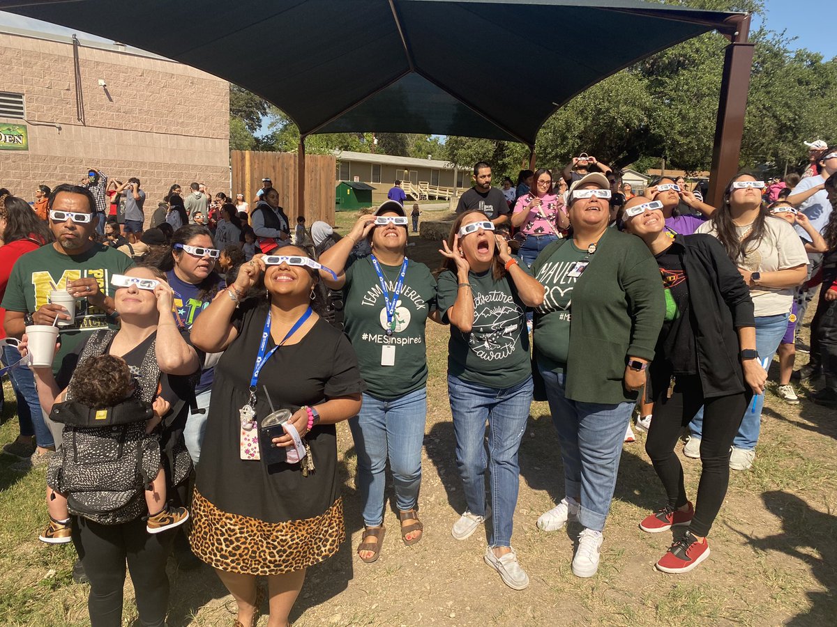 Maverick Elementary Staff at Solar Eclipse Community Event. It was a truly spectacular sight! <a href="/SAISD_Science/">SAISD Science</a> <a href="/SAISD_CI/">SAISD Curriculum, Instruction, & Assessment</a> <a href="/SwRI/">Southwest Research Institute</a> <a href="/DrJaimeAquino/">Jaime Aquino</a> <a href="/MaverickSAISD/">Maverick ES, SAISD</a>