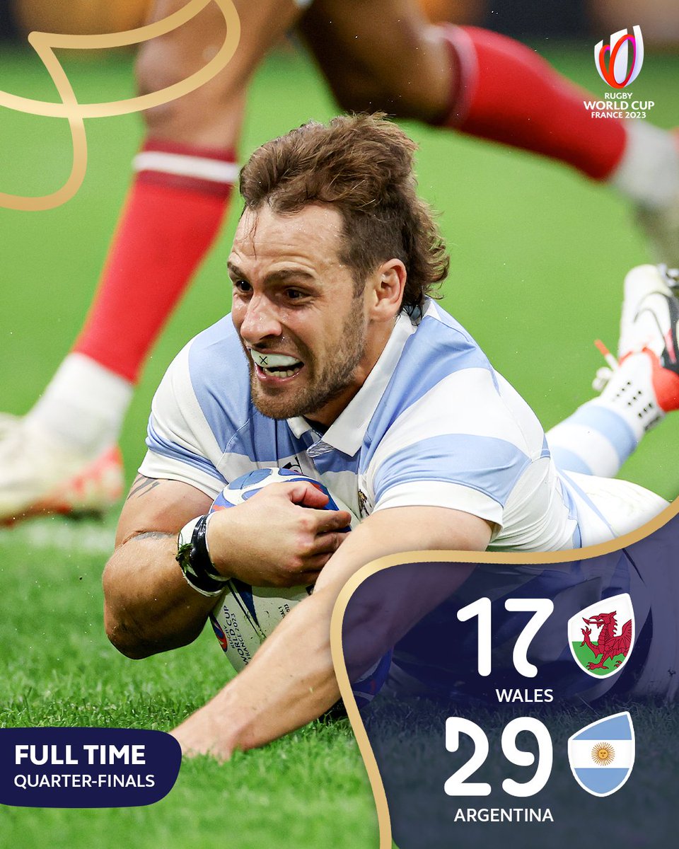 rugbyworldcup's tweet photo. Semi-final bound 🇦🇷

#RWC2023 | #WALvARG https://t.co/FWJCiXuQ7G