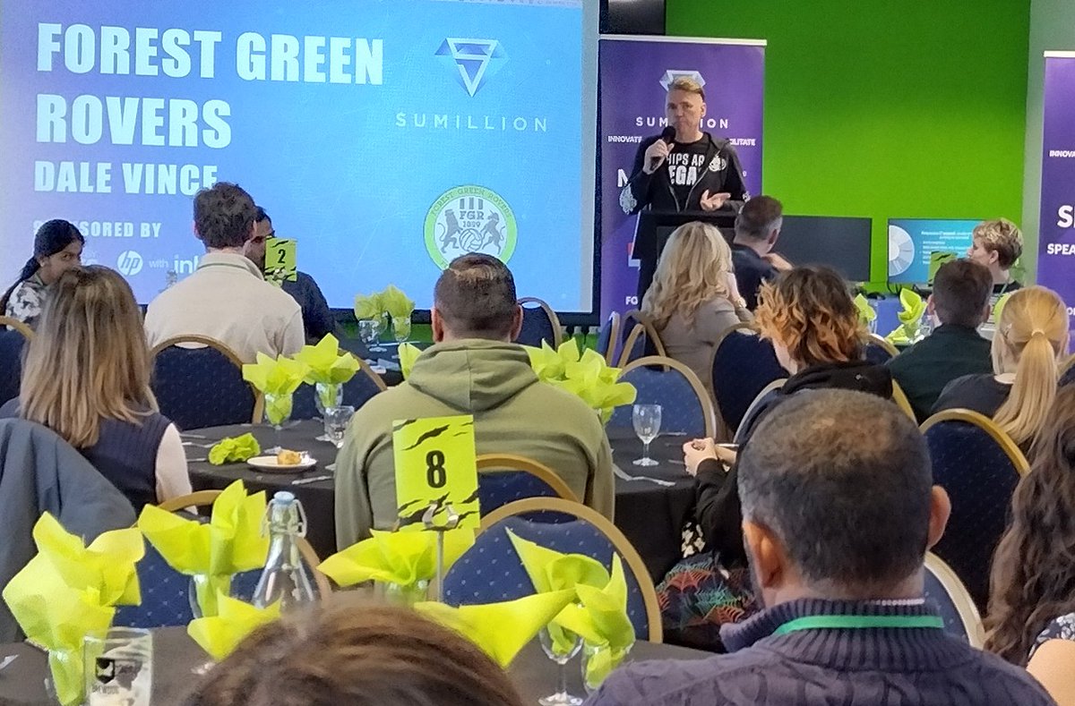 Inspirational day with @Sumillion at @FGRFC_Official 
When asked what single change @DaleVince would recommend to other football clubs - Change the menu!
#vegan #plantbased #football

And to end such a positive day, Forest Green won 5:0