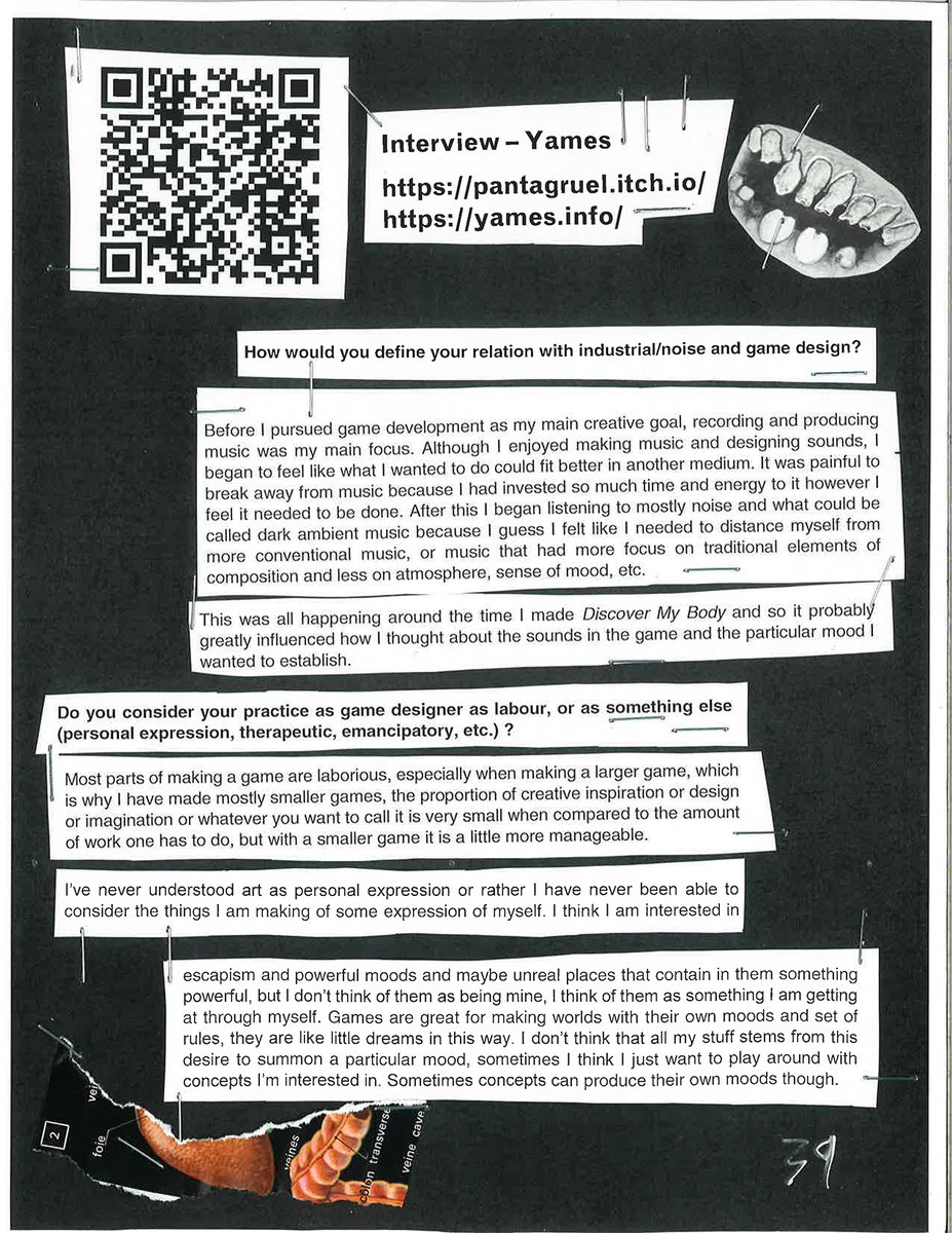 Ilinx Vol.1 is out! Handmade zine covering noisy #altgames and #indiegame. 
Analogic collages of old video games ad, game reviews, an essay on noise games and interviews with <a href="/stretchamstrung/">yames</a>, <a href="/stef_pinto_gd/">Stef Pinto</a>, <a href="/ValerieDusk/">@valerie-dusk.itch.io on Bluesky</a>, @theselfishdream and <a href="/evonture/">Andrea Pignataro</a>.

deathorgone.itch.io/ilinx-volume-1