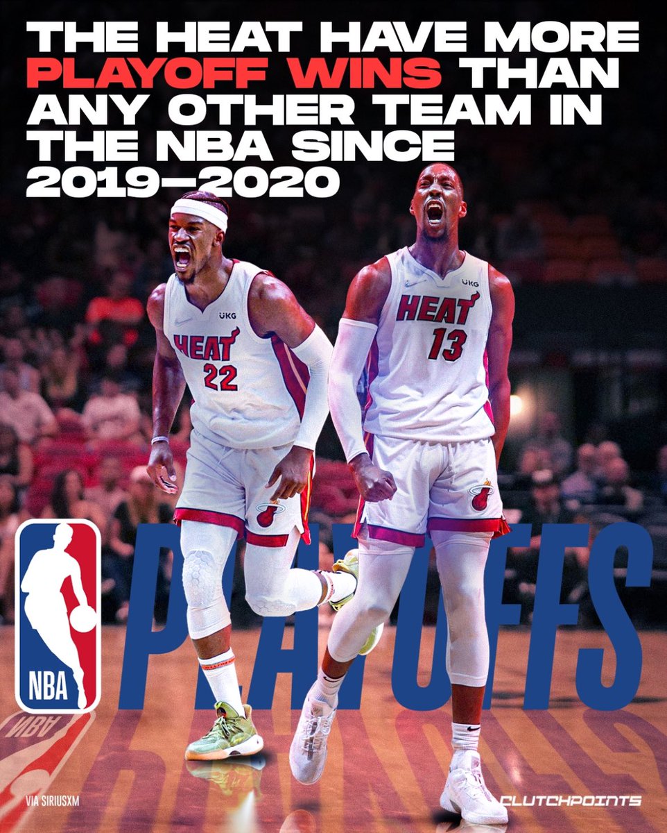 ClutchPoints's tweet photo. "What we've done in the last 4 years, with people saying, 'That duo can't get it done. The duo is not this; they're not entertaining!' — We win at the end of the day." - Bam Adebayo.

Since the 2019-2020 season:

🥇Heat: 38 Playoff wins
🥈Celtics: 36 Playoff wins
🥉Nuggets: 30 Playoff wins

Will the Heat reach the NBA Finals this year? 🤔