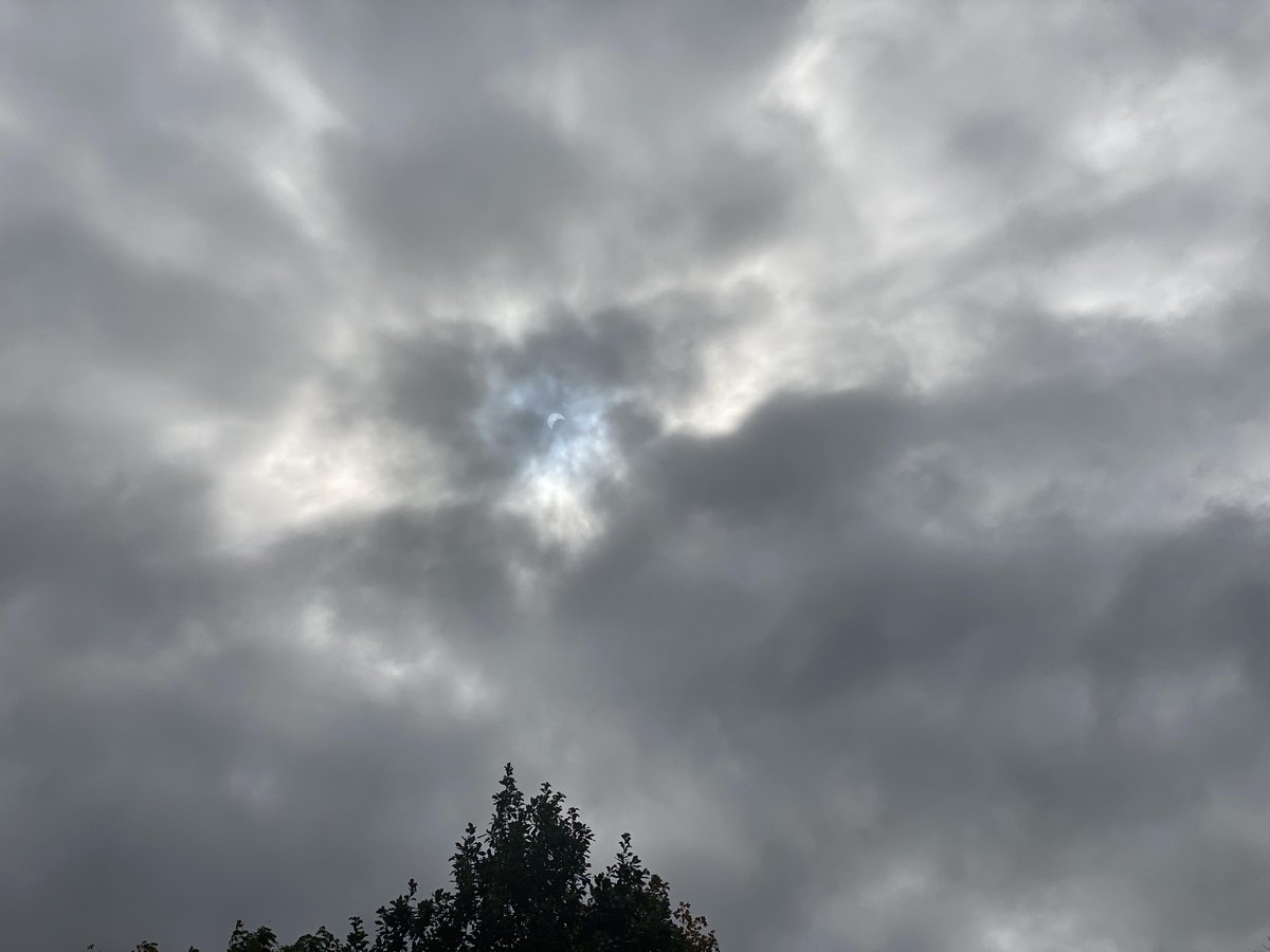 Cloudy, but just thin enough to spot the eclipse!