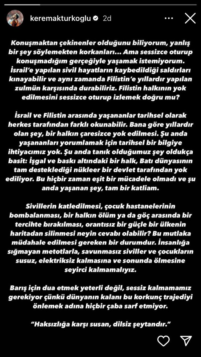 İyiliği, güzelliği, bilinci yayalım, çoğaltalım. Galatasaraylı milli futbolcu Kerem Aktürkoğlu Filistin için, Gazze için inisiyatif almış. Var olsun.