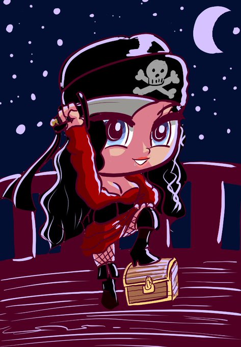 on the 14th day of October for our halloween Phone wallpapers we have @KyraHellfire as a Pirate! https://t