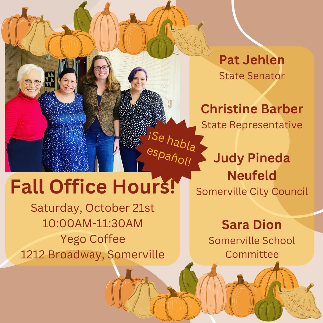 Join @senjehlen @Barber4StateRep Sara Dion, and me next week at our joint Ward 7 office hours at our new W7 coffee shop Yego! 10/21 at 10am