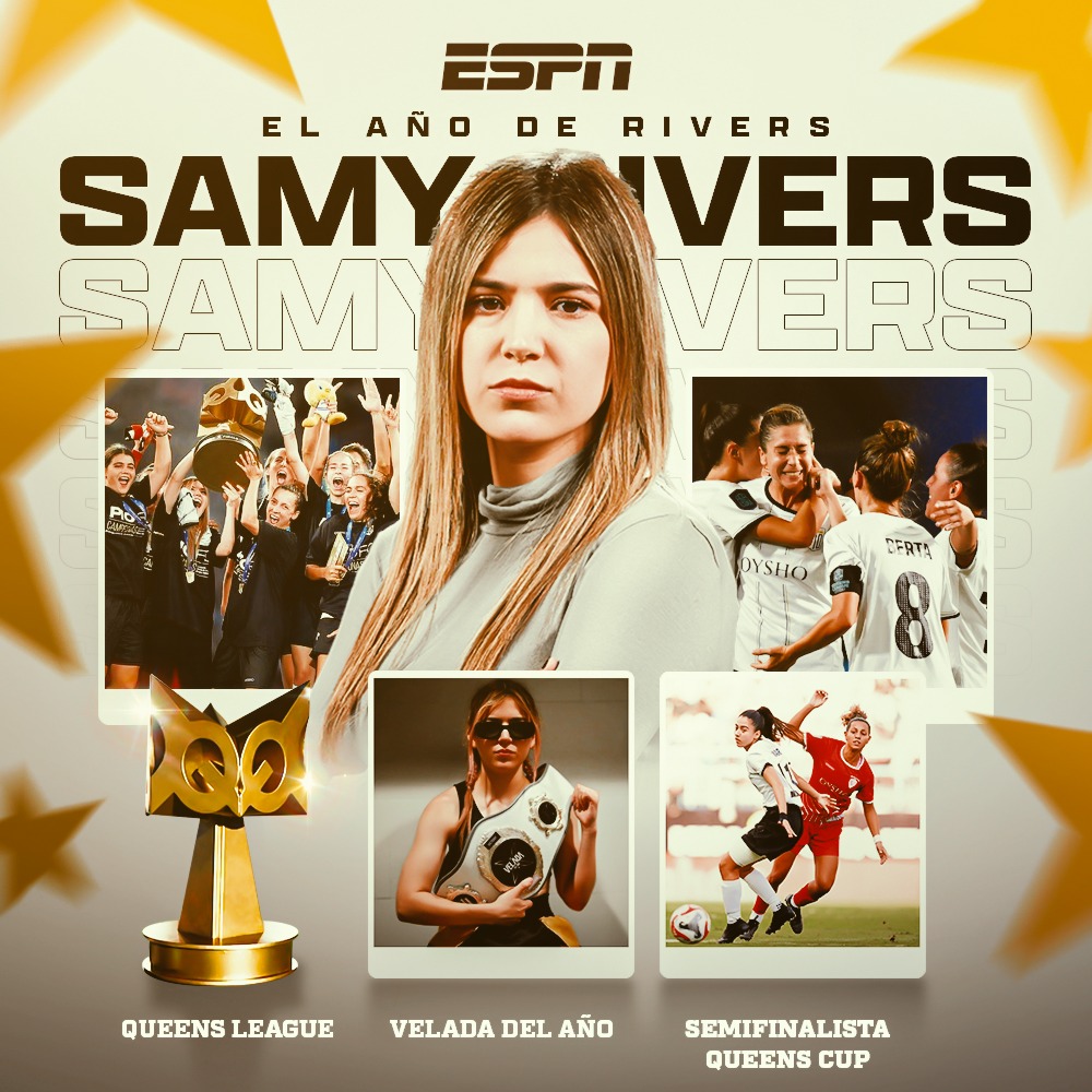 ESPNmx's tweet image. El año de @samyriveratv y Pio es inigualable 😍

🏆 Campeonas de la Queens League
🏆 Rivers ganó en la Velada 
⚽ Semifinales de la Queens Cup
❓ Kingdom Cup

¡'La Patrona' de México para el mundo!