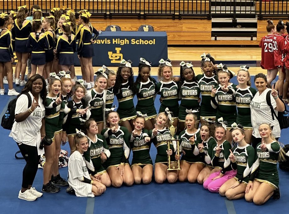wcmsgators's tweet photo. The Hard Work is paying off and congrats to our cheer team on winning the Cotton Cheer Classic today. 🐊🐊🐊 https://t.co/hNxOe3RuRn
