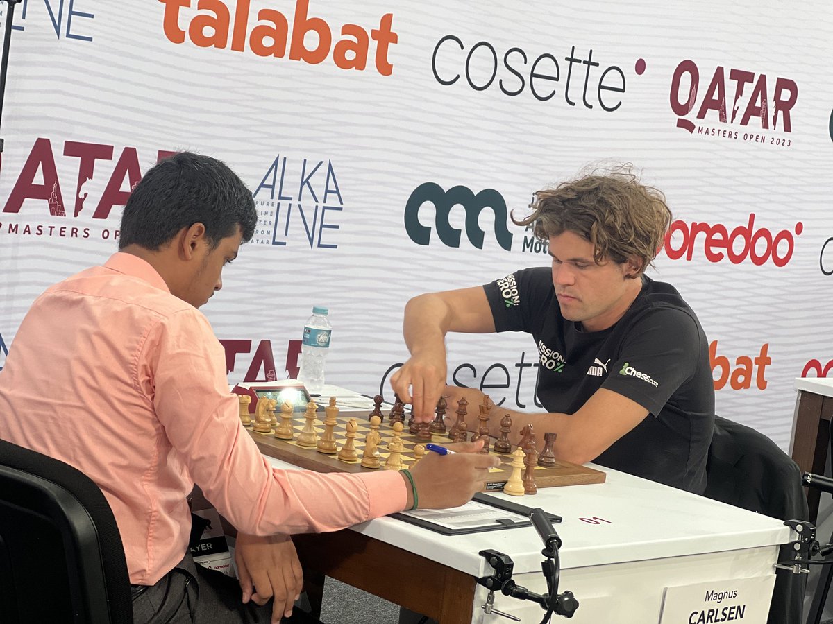 Chess.com - India on X: 17-year old 🇮🇳 GM Pranesh M held World #1 🇳🇴  Magnus Carlsen to a draw in the fourth round of the 2023 Qatar Masters!  Game:  📸 @