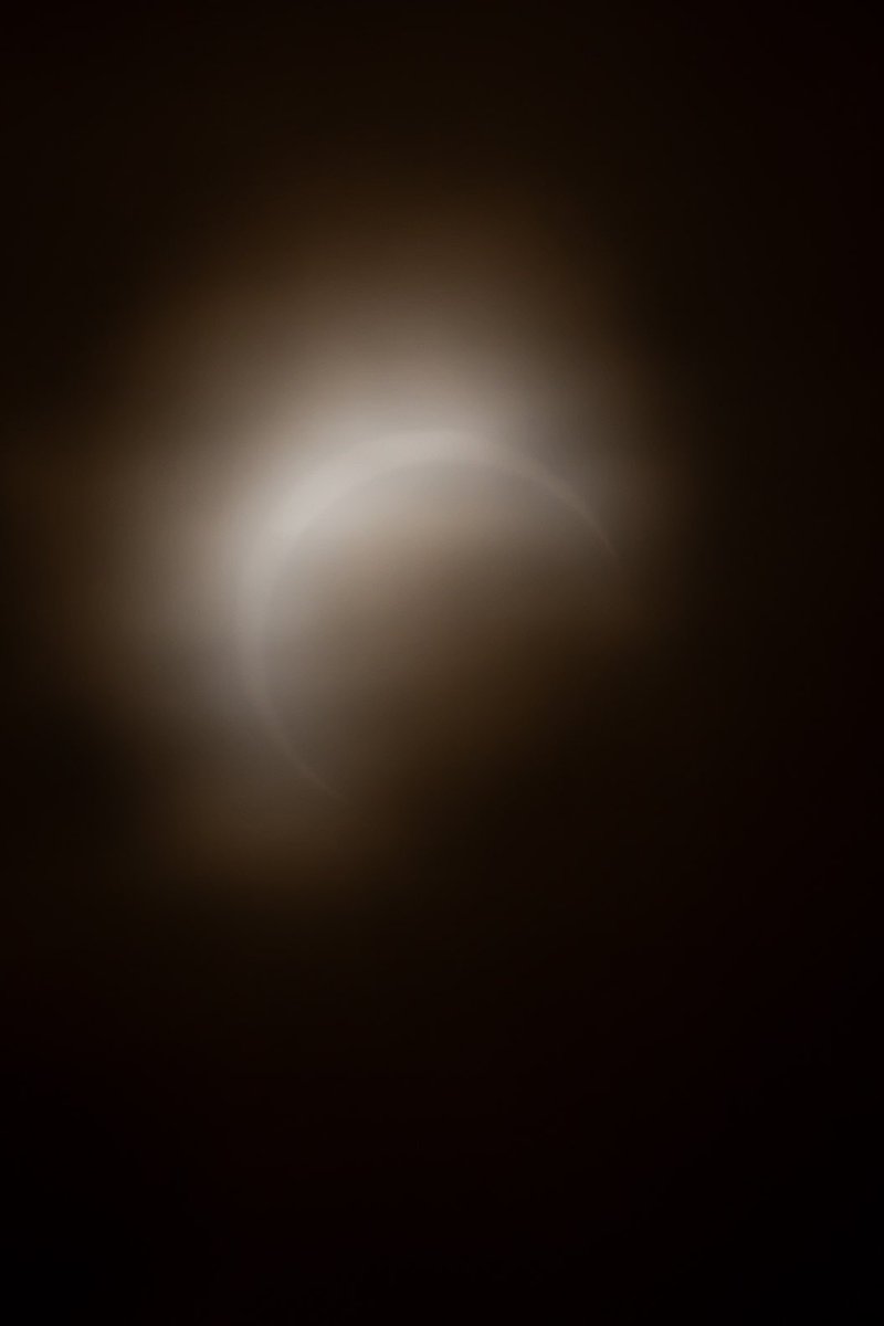 Not much luck with the heavy cloud cover and fog over Portland, OR but at least it made for a natural filter for the camera. #Eclipse2023 @NWSPortland @NatashaKOIN6 @KOINNews @KelleyKOIN