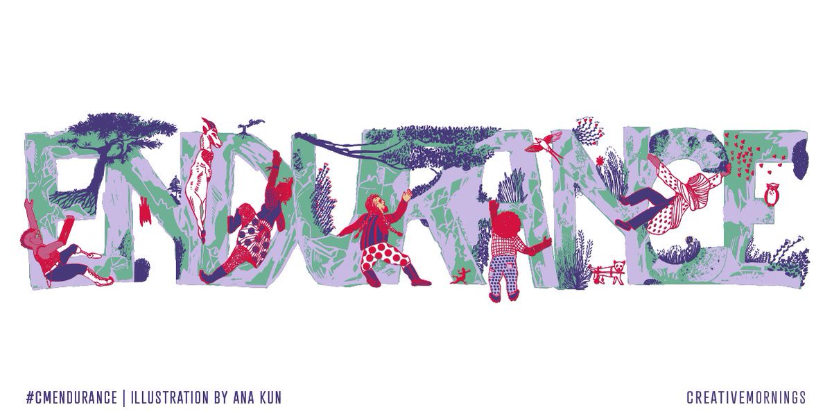 Oakland_CM's tweet photo. October’s theme is Endurance, chosen by @CM_Timisoara and illustrated by Ana Kun. In a world that values instant gratification, endurance is a reminder that the most rewarding victories are born from patience and perseverance. #CMendurance #CreativeMornings https://t.co/3VTvvK3r9U