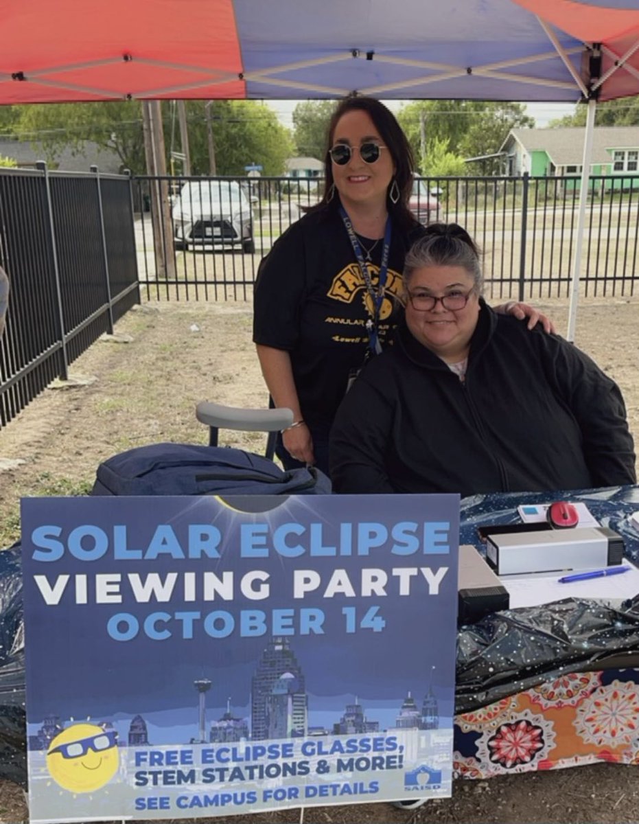 What a great turnout at our solar eclipse viewing party!  We love our Falcon families! Special thanks to our science teacher Ms. Garza for putting this event together!  Go Falcons!