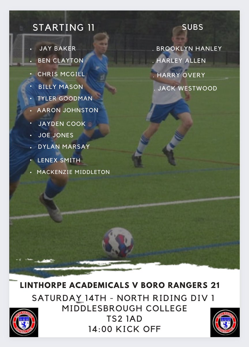 Match result 

@LinthorpeAFC 0 - 6 BR21s

After back to back defeats the lads come out on top with a fantastic performance.

<a href="/MackenzieMiddo/">Mackenzie Middleton</a> ⚽️⚽️
Dylan marsay ⚽️⚽️
Lenex smith ⚽️⚽️

⭐️ lenex smith &amp; Dylan marsay