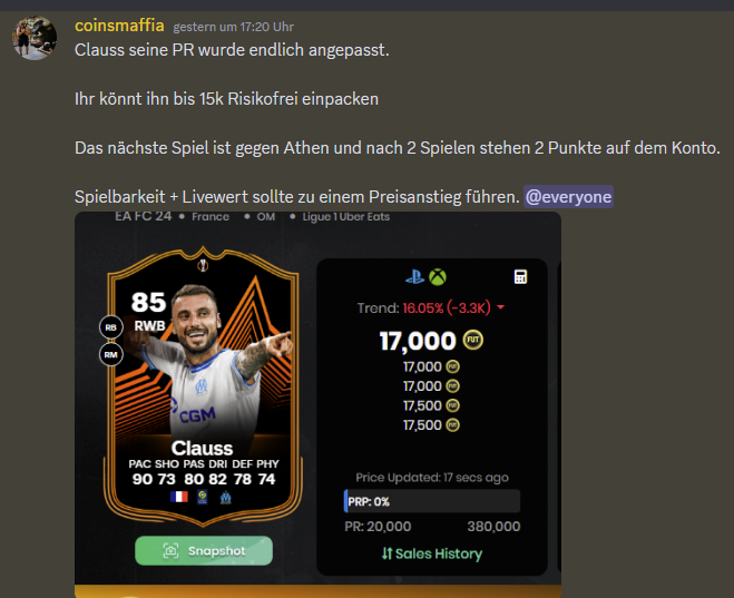 Coinsmaffia's tweet photo. 👑📈Easy Profits 📈👑

Verlose 3 Discordplätze ✌️

Mehr als nur ein Discord 🕺

Folgen + Retweet ❤️

#EAFC24 #RTTK #TRAILBLAZERS https://t.co/RmoJcxal57