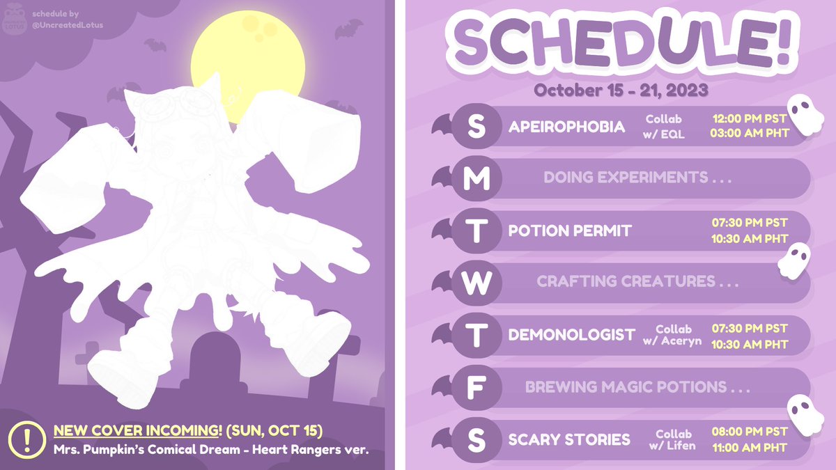 MixieMalice's tweet photo. ๐จ STREAM SCHEDULE ๐
หหห OCT 15 - 21 2023 (PST) หหห
โโโเญจโกเญงโโโ
stream times are subject to change! ๐ + credits + pinned refs below! โฉ^ฯ^โฉ #Vtuber #MiximaLIVE https://t.co/uYHW8plkOZ