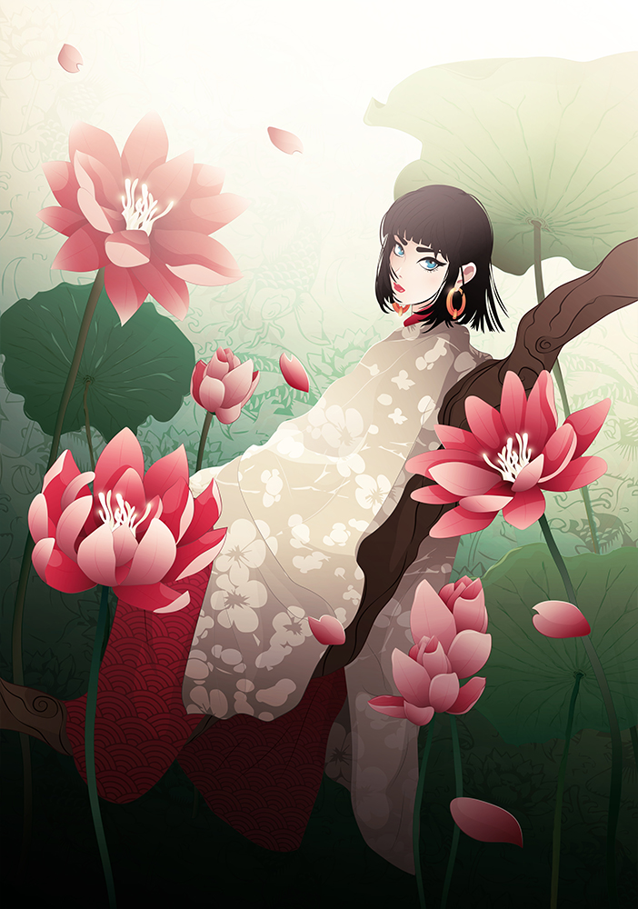 noeldelmar86's tweet photo. "Peaceful" https://t.co/GAuE4yoU0z #woman #manga #animegirl #illustration #Japan #spring #girl #displate #lotus #vectorart https://t.co/gzjrZLmdDH