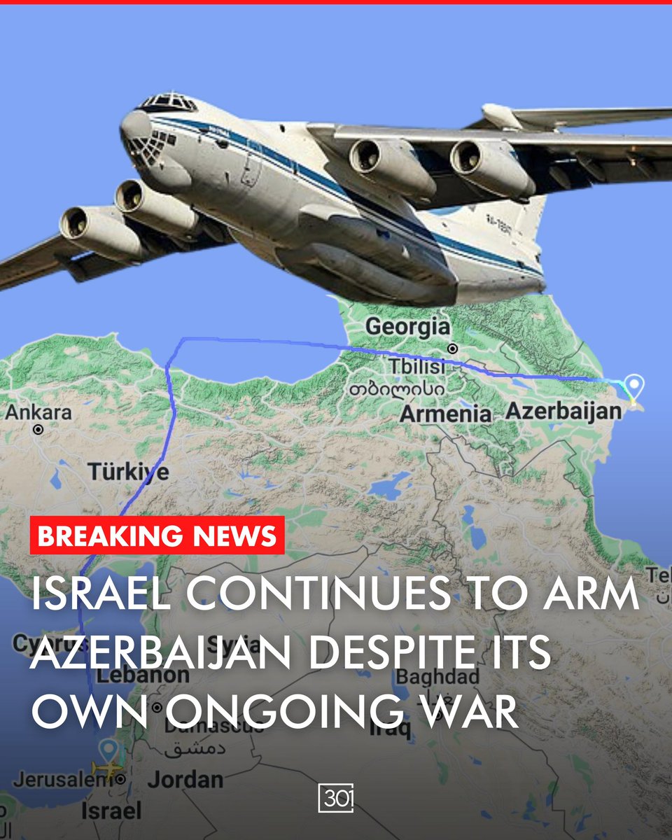301arm's tweet image. BREAKING: On October 13, another shipment of weaponry from Israel landed in Azerbaijan.

Despite the war on its own territory, Israel continues to send military weapons and equipment to Azerbaijan.

Over the past 2 months, Silk Way Airlines-operated aircraft, particularly the…