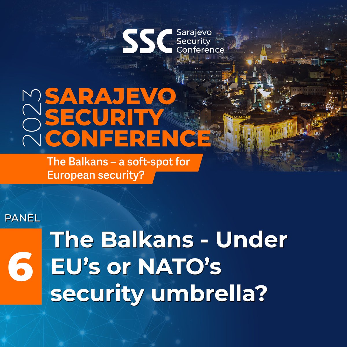 Exploring the intricate security dynamics in the Balkans, and the countries' alignment, we will discuss the EU & NATO security ☂️ & where does the region stand between the 2? #SSC2023 🗣️@IgorBandovic 🗣️@adicerimagic 🗣️@Mia_K_Abazovic 🗣️@CeroHarun 🗣️@JasminMuj 🎙️@_Hominem_quaero