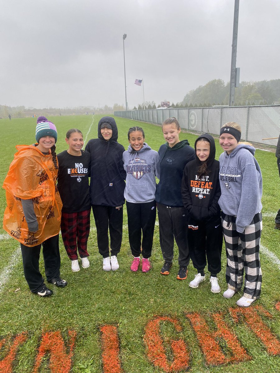OtsegoKnightsCC's tweet photo. Girls Varsity finished 3rd in the NBC Championship. Kate Cline (10th) earned 2nd Team NBC while Austin Troendle (16th) and Savannah Villarreal (17th) earned Honorable Mention. https://t.co/EDW3nqB1Rl
