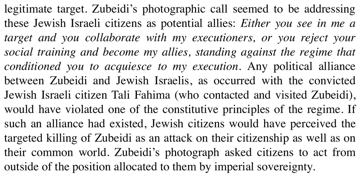 Liberte_info's tweet photo. This ultimate form of defiance, which almost comes out of a grave, echoes that of many other Palestinians, among which is Zakaria Zubeidi, whose own defiant claim @AishaAriella analyzed in her book #PotentialHistory, which I strongly recommend everyone reads. https://t.co/I3RiBqqAWT